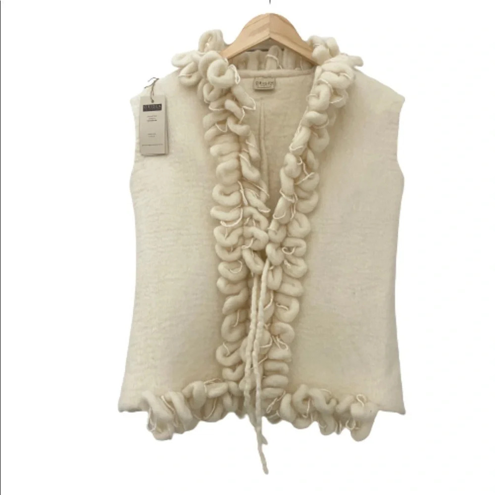 Hand Crafted Nuno Felted Boiled Wool Vest NWT